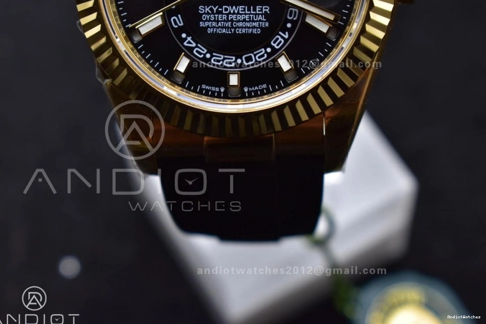 Edition Strap Black Durable 1098 (Gain Weight) YG Oysterflex Sky-Dweller Best 336238 on A23J ZF 1:1 Dial 0101